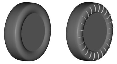 слева показала нормальная шина, а справа – разработка Yokohama